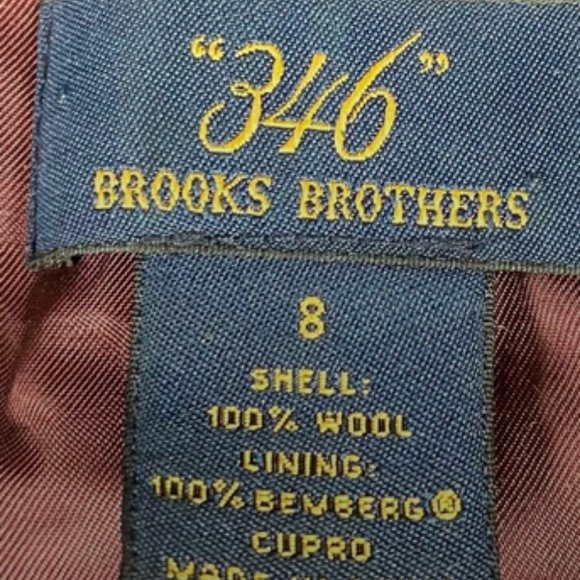 Brooks Brothers 8 Medium Blazer Jacket 100% WOOL Burgundy Maroon Career - Picture 5 of 5